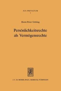 Produktbild: Pers&ouml;nlichkeitsrechte als Verm&ouml;gensrechte