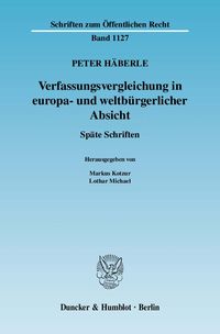 Produktbild: Verfassungsvergleichung in europa- und weltb&uuml;rgerlicher Absicht.