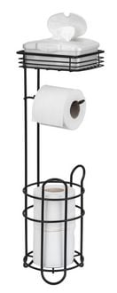 Produktbild: Toilettenpapierhalter mit Ersatzrollenhalter, Schwarz, mit Ablage