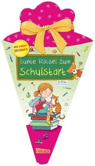 Produktbild: Schlau f&uuml;r die Schule: Bunte R&auml;tsel zum Schulstart (Schult&uuml;te 2025 rosa)