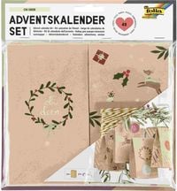 Produktbild: Folia  Adventskalender Set OH DEER, aus 24 Blockbodenbeutel, Kordel & Sticker