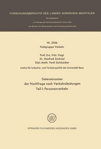 Produktbild: Determinanten der Nachfrage nach Verkehrsleistungen