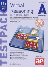 Produktbild: 11+ Verbal Reasoning Year 5-7 GL & Other Styles Testpack A Papers 1-4