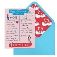 Produktbild: 6-Pack Em & Friends Julia Rothman Anniversary More/Less Greeting Cards