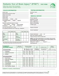 Produktbild: Pediatric Test of Brain Injury(tm) (Ptbi(tm) ) Test Form