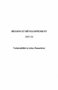 Produktbild: Vulnerabilite et crises financiEres