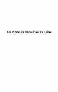 Produktbild: Les origines grecques a l'age de bronze