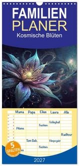 Produktbild: Familienplaner 2027 - Kosmische Bl&uuml;ten mit 5 Spalten (Wandkalender, 21 x 45 cm) CALVENDO