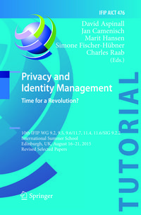 Produktbild: Privacy and Identity Management. Time for a Revolution?