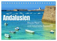 Produktbild: Andalusien, blaues Meer und historische Bauwerke (Tischkalender 2026 DIN A5 quer), CALVENDO Monatskalender