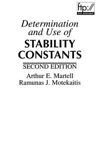 Produktbild: Determination and Use of Stability Constants