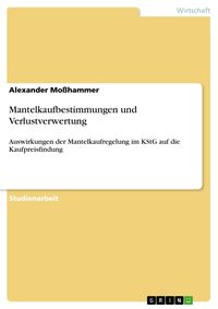 Produktbild: Mantelkaufbestimmungen und Verlustverwertung