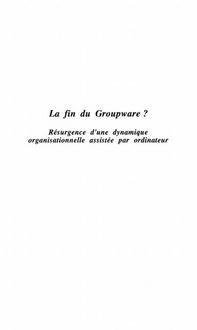 Produktbild: Fin du groupware ?