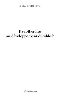 Produktbild: Faut-il croire au developpement durable?