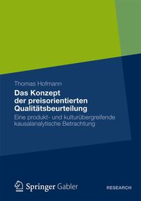 Produktbild: Das Konzept der preisorientierten Qualit&auml;tsbeurteilung