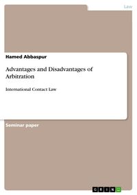 Produktbild: Advantages and Disadvantages of Arbitration