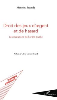 Produktbild: Droit des jeux d'argent et de hasard