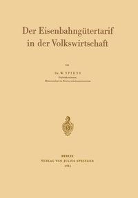 Produktbild: Der Eisenbahng&uuml;tertarif in der Volkswirtschaft