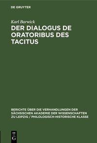 Produktbild: Der Dialogus de oratoribus des Tacitus