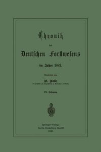 Produktbild: Chronik des Deutschen Forstwesens im Jahre 1883