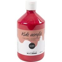 Produktbild: Creativ Company Acrylfarbe Gl&auml;nzend, Prim&auml;rrot, 500 ml/ 1 Fl.
