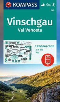 Produktbild: KOMPASS Wanderkarten-Set 670 Vinschgau / Val Venosta (3 Karten) 1:25.000