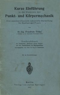 Produktbild: Kurze Einf&uuml;hrung in die Elemente der Punkt- und K&ouml;rpermechanik