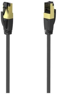 Produktbild: Hama 00200691 RJ45 Patchkabel CAT 8 S/FTP 0.5m Schwarz vergoldete Steckkontakte 1St.