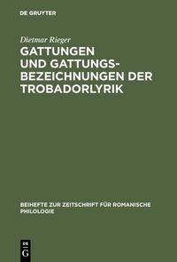 Produktbild: Gattungen und Gattungsbezeichnungen der Trobadorlyrik