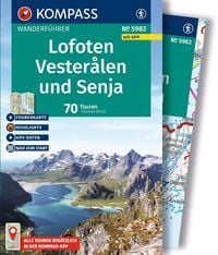 Produktbild: KOMPASS Wanderf&uuml;hrer Lofoten, Vester&aring;len und Senja, 70 Touren mit Extra-Tourenkarte
