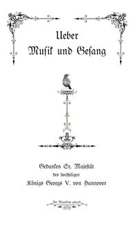 Produktbild: Ueber Musik und Gesang
