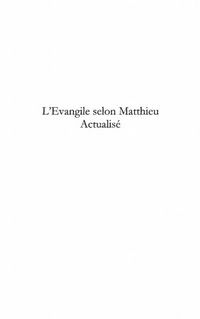 Produktbild: Evangile selon matthieu actualise et re-