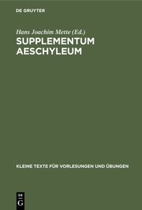 Produktbild: Supplementum Aeschyleum