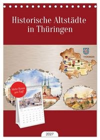Produktbild: Tischplaner 2027 - Historische Altst&auml;dte in Th&uuml;ringen (A5 Tischkalender zum Aufstellen) CALVENDO