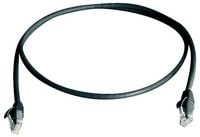 Produktbild: Teleg&auml;rtner 100009086 RJ45 Patchkabel CAT 5e 10.0 m Schwarz Flammwidrig, mit Knickschutzt&uuml;lle 1 St.