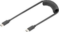 Produktbild: Digitus AK-300431-006-S USB-C&reg; Adapter [1x USB-C&reg; - 1x USB-C&reg;] Schwarz Spiralkabel 1 m