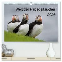 Produktbild: Welt der Papageitaucher (hochwertiger Premium Wandkalender 2026 DIN A2 quer), Kunstdruck in Hochglanz