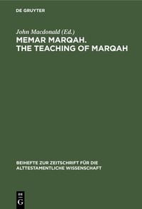 Produktbild: Memar Marqah. The Teaching of Marqah