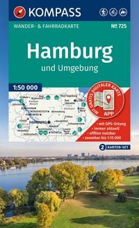 Produktbild: KOMPASS Wanderkarten-Set 725 Hamburg und Umgebung (2 Karten) 1:50.000