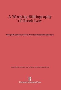 Produktbild: A Working Bibliography of Greek Law