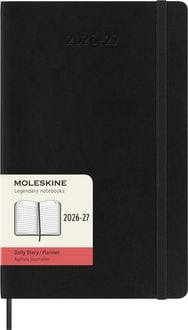 Produktbild: Moleskine 18 Monate Tagesnotizkalender 2026/2027, L/A5, 1 Tag = 1 Seite, Weicher Einband, Schwarz