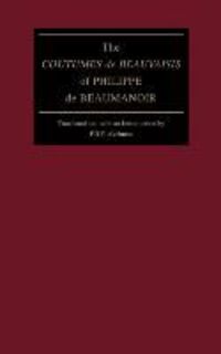 Produktbild: The Coutumes de Beauvaisis of Philippe de Beaumanoir