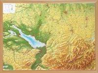 Produktbild: Relief Allg&auml;u Bodensee 1:200.000 mit Naturholzrahmen