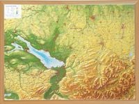 Produktbild: Relief Allg&auml;u Bodensee 1:200.000 mit Naturholzrahmen