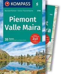 Produktbild: KOMPASS Wanderf&uuml;hrer Piemont, Valle Maira, 35 Touren mit Extra-Tourenkarte