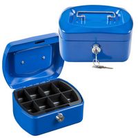 Produktbild: Idena Geldkassette Gr&ouml;&szlig;e 6 aus Metall 8 F&auml;cher blau 15,5x12x9cm