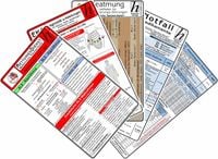 Produktbild: Rettungsdienst Karten-Set 2025 - EKG Diagnostik & Ableitungen, Notfallmedikamente, Reanimation - Rettungsdienst, Beatmung - Leitfaden f&uuml;r Oxygenierungs-St&ouml;rungen