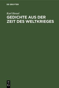 Produktbild: Gedichte aus der Zeit des Weltkrieges