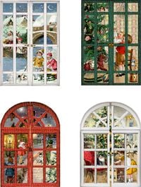 Produktbild: Gru&szlig;karten-Adventskalender &ndash; Nostalgische Adventsfenster