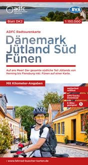 Produktbild: BVA ADFC Radtourenkarte D&auml;nemark/J&uuml;tland S&uuml;d/ F&uuml;nen 1:150.000